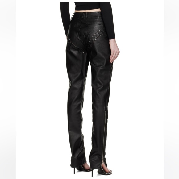 MIAOU Black Hannah Jewett Edition Jet Faux-Leather Trousers - Picture 3 of 7